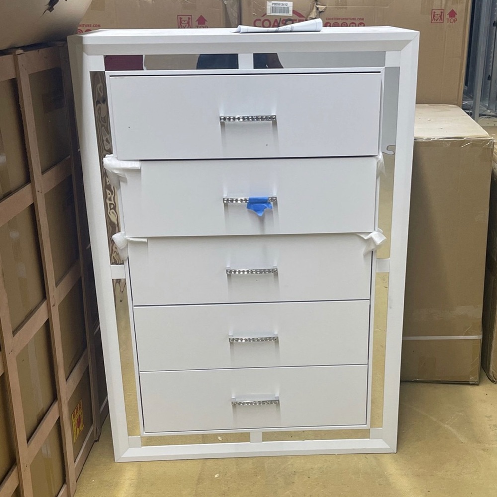 White & Sliver Dresser